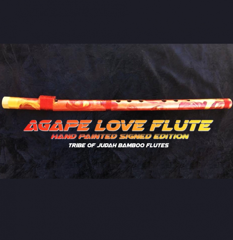 Agape Love Bamboo Flute Hand Painted Signed Edition
